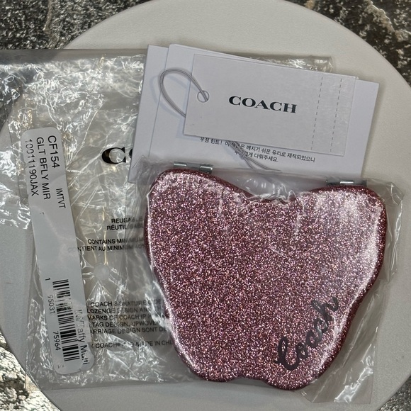 Coach Accessories - Coach Pink Glitter Mirror NWT